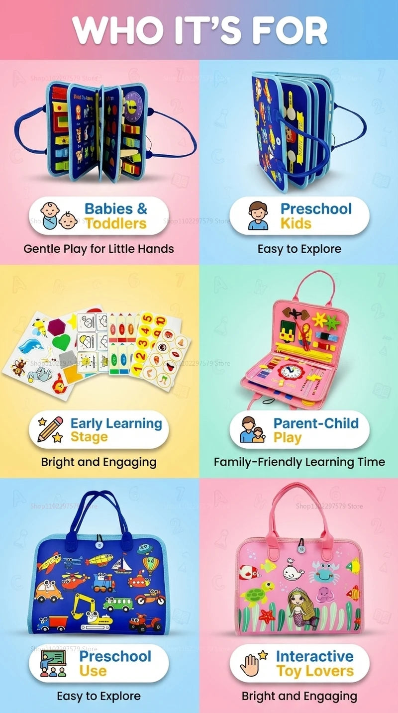 LittleHandsNest Busy Board Sensory Toys